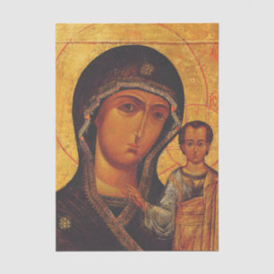 Papel De Seda Icono ortodoxo de Nuestra Señora de Kazán