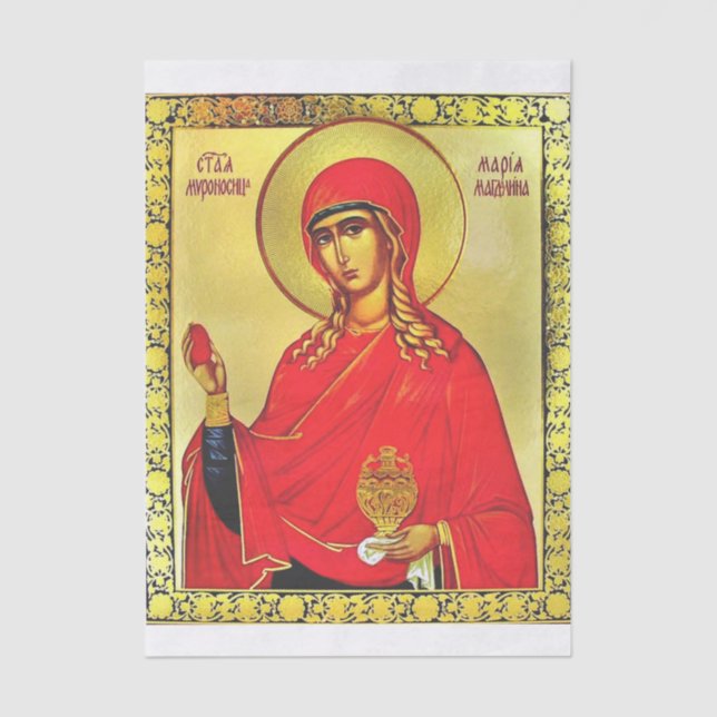 Papel De Seda icono ortodoxo de Santa María Magdalena (Anverso)