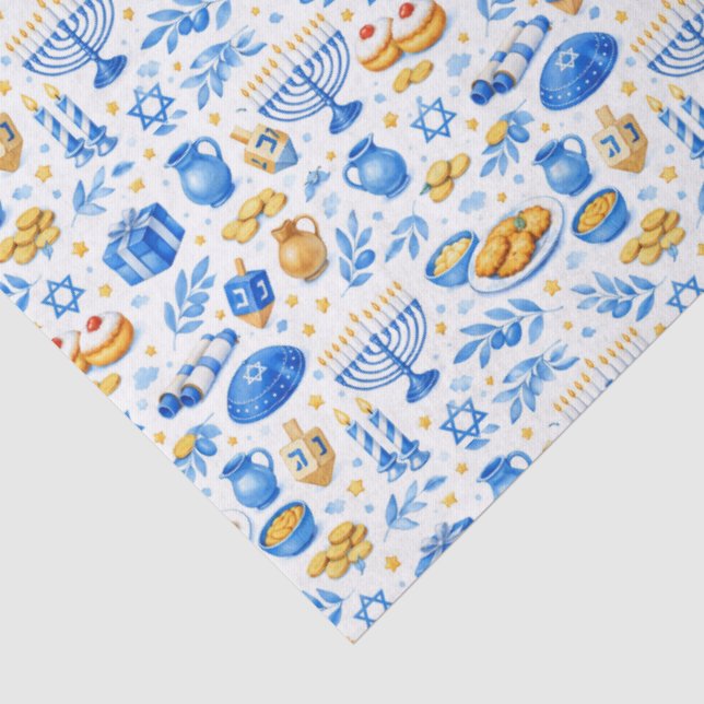 Papel De Seda Iconos de Celebración de Hanukkah  (Detalle)