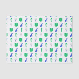 Papel De Seda Iconos de golf verdes y azules