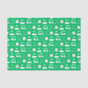 Papel De Seda Iconos de golf verdes y blancos