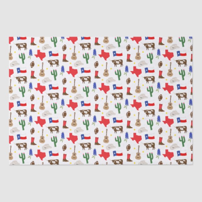 Papel De Seda Iconos de Texas (Anverso)