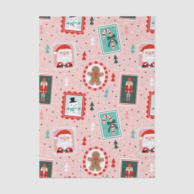 Papel De Seda Iconos Navideños Lindos  (Anverso)