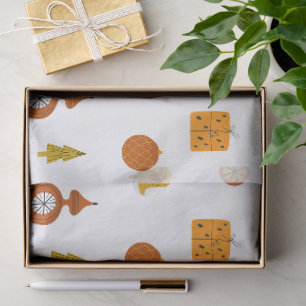 Papel De Seda Iconos retro de Navidades modernos de mediados del