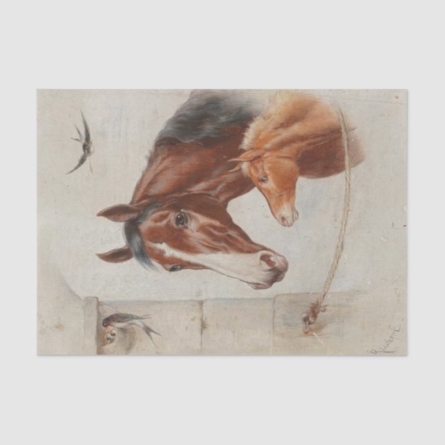 Papel De Seda Idílica escena estable de Carl Reichert (Anverso)