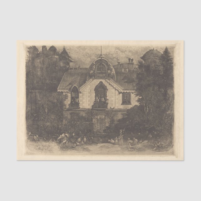 Papel De Seda Iglesia antigua de fantasía (Anverso)