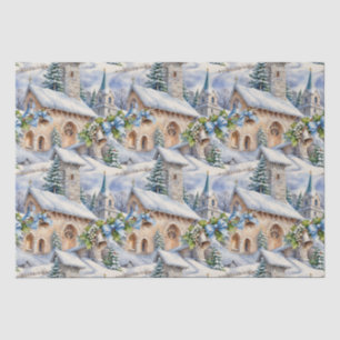 Papel De Seda Iglesia del País del Día del navidad