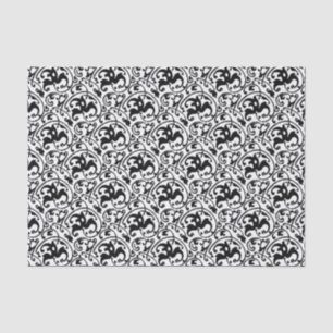 Papel De Seda Ikat Art Nouveau - Blanco y negro