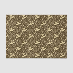 Papel De Seda Ikat Art Nouveau - Marrón chocolate y Tan