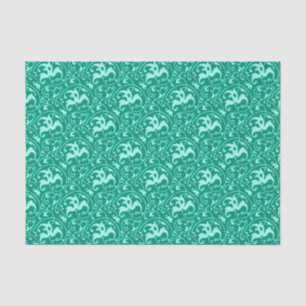 Papel De Seda Ikat Art Nouveau - Turquesa y Aqua