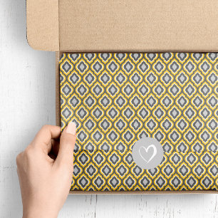 Papel De Seda Ikat marroquí amarillo y gris