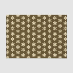 Papel De Seda Ikat Snowflakes - Beige y chocolate Brown