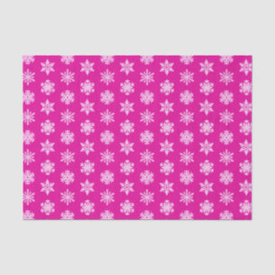 Papel De Seda Ikat Snowflakes - Fuchsia y el hielo rosado
