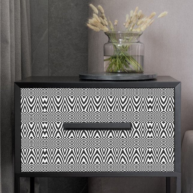 Papel De Seda Ilusión óptica de mosaico geométrico negro y blanc (Subido por el creador)