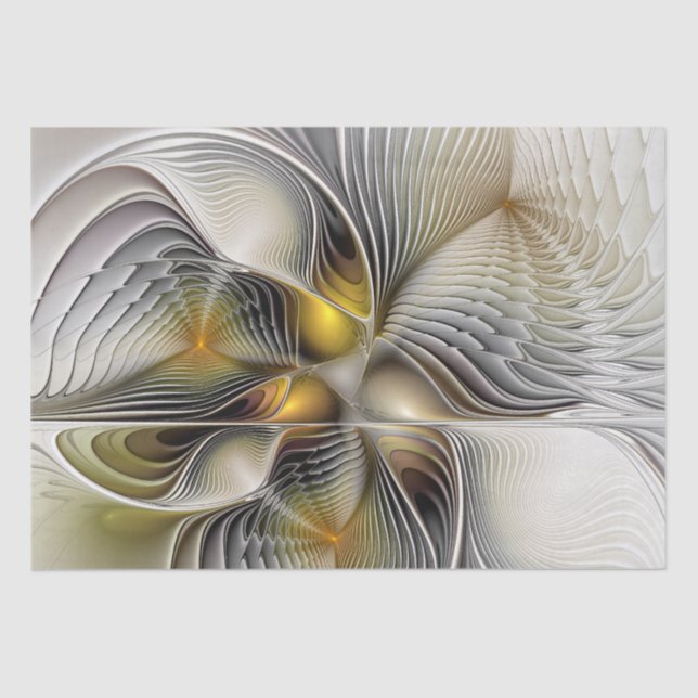 Papel De Seda Ilusión óptica Resumen 3D Fractal con profundidad (Anverso)