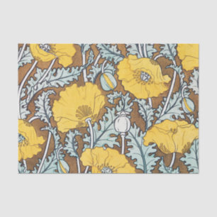 Papel De Seda Ilustración Art Nouveau Amapola Flor Amarilla