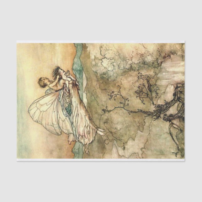 Papel De Seda Ilustracion Arthur Rackham sueño de mediana noche  (Anverso)