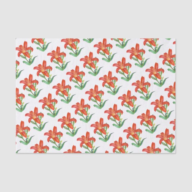 Papel De Seda Ilustracion botánico Naranja Lily (Anverso)