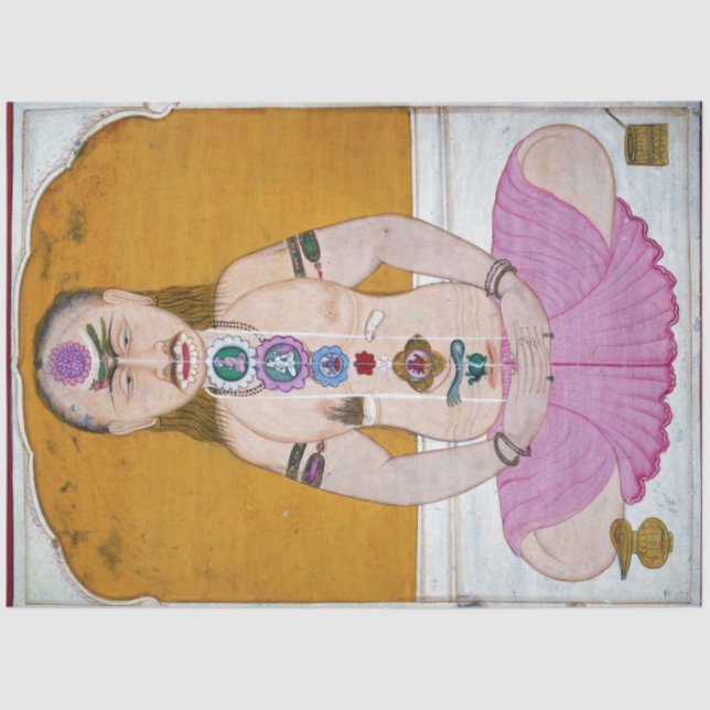 Papel De Seda Ilustracion Chakra Yoga para la Meditación (Anverso)