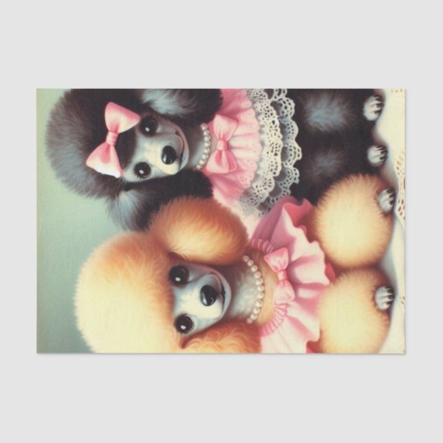 Papel De Seda Ilustracion Cute Poodle (Anverso)