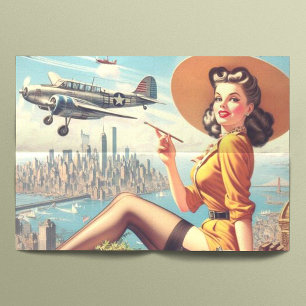 Papel De Seda Ilustracion de anclaje de avión retro