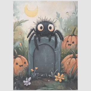 Papel De Seda Ilustración de araña de Halloween adorable para de
