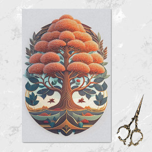 Papel De Seda Ilustracion de árbol Naranja moderno