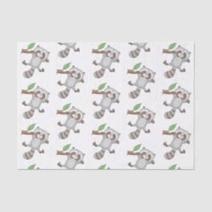 Papel De Seda Ilustracion de bebé de raccoon feliz lindo