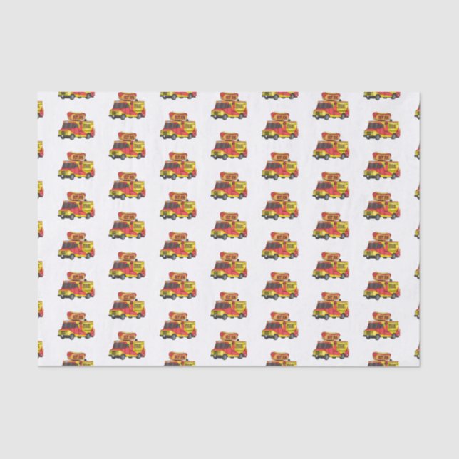 Papel De Seda Ilustracion de camión de comida para perros calien (Anverso)