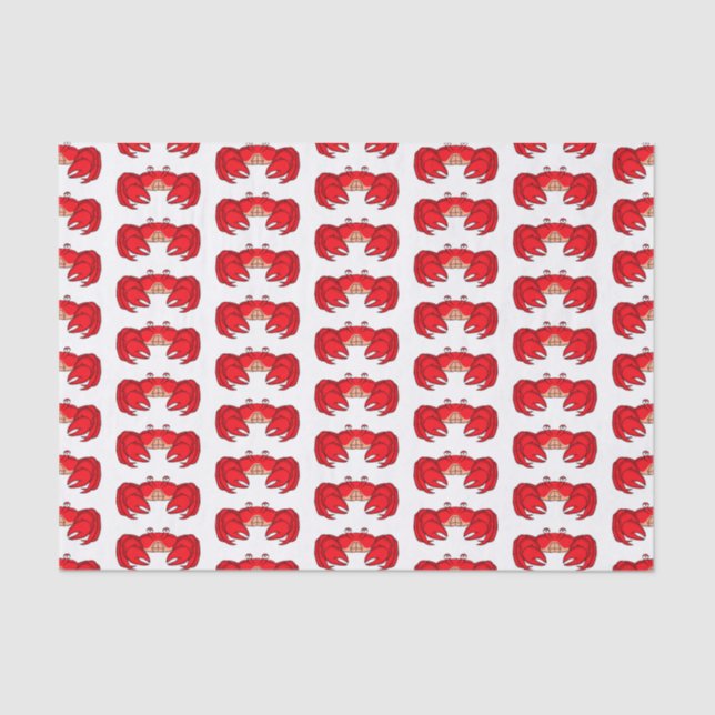 Papel De Seda Ilustracion de cangrejo rojo (Anverso)