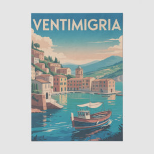Papel De Seda Ilustración de cartel de viaje vintage de Ventimig