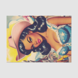 Papel De Seda Ilustracion de Chica de campo vintage