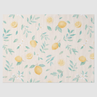 Papel De Seda Ilustración de cocina comedor en acuarela de limón