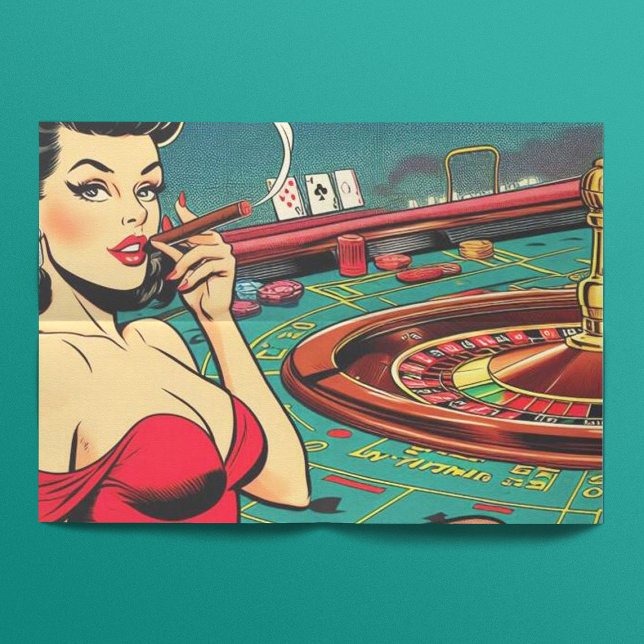 Papel De Seda Ilustracion de cómics de arte pop de Retro Casino (Subido por el creador)