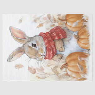 Papel De Seda Ilustración de conejo de Pascua de calabaza de oto