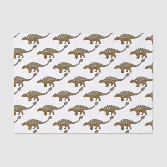 Papel De Seda Ilustracion de dinosaurios blindados de Ankylosaur (Anverso)
