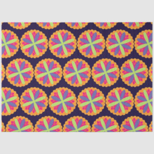 Papel De Seda ilustracion de formas florales naranjas
