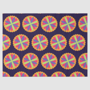 Papel De Seda ilustracion de formas florales naranjas