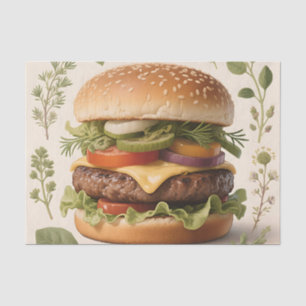 Papel De Seda Ilustración de hamburguesa con queso gourmet