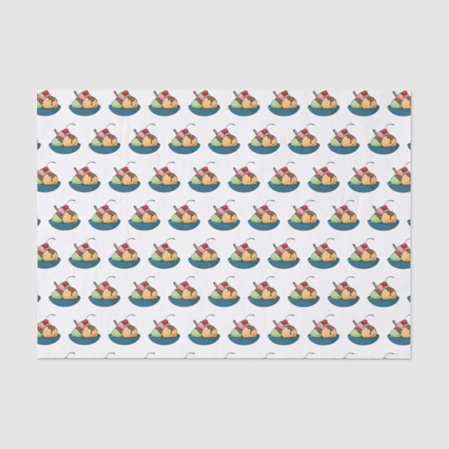 Papel De Seda Ilustracion de helado personalizado (Anverso)