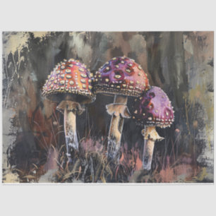 Papel De Seda Ilustración de hongos grunge para decoupage