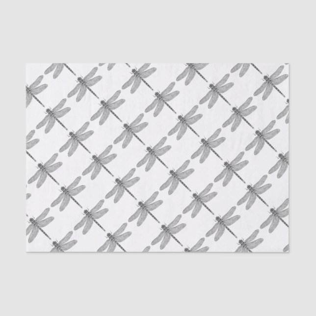 Papel De Seda Ilustracion de la tinta de la libélula (Anverso)