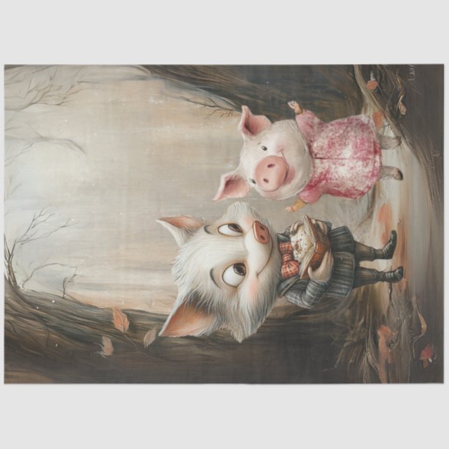 Papel De Seda Ilustracion de libro de historias de descomposició (Anverso)