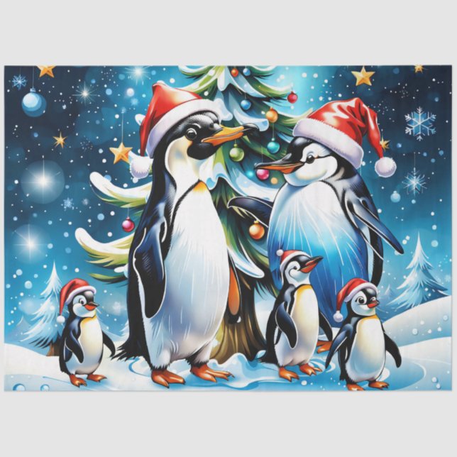 Papel De Seda Ilustracion de Navidades alegres e invitantes (Anverso)