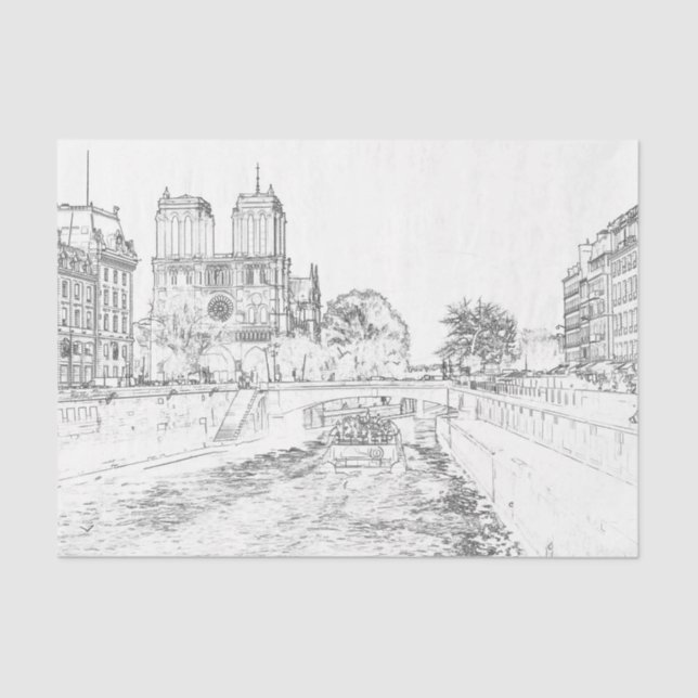 Papel De Seda Ilustracion de Notre Dame de París (Anverso)