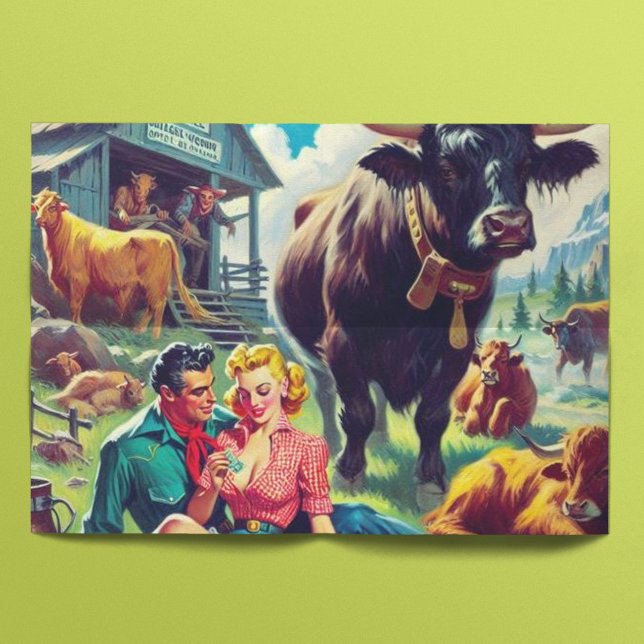 Papel De Seda Ilustracion de parejas de campo retro (Subido por el creador)