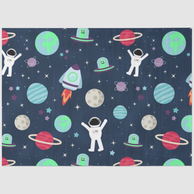 Papel De Seda Ilustracion de patrón de espacio (Anverso)