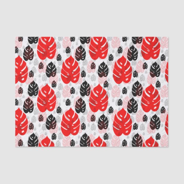 Papel De Seda Ilustracion de patrón de forma abstracto de hoja n (Anverso)