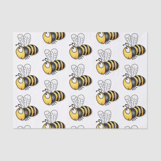 Papel De Seda Ilustracion de personalizado de abejas alegres (Anverso)