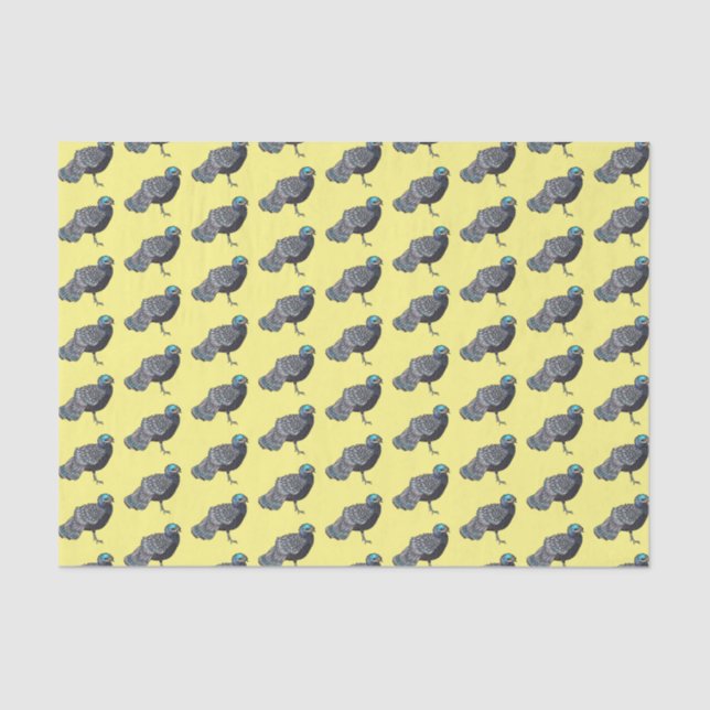 Papel De Seda Ilustracion de personalizado de aves de pavo real  (Anverso)